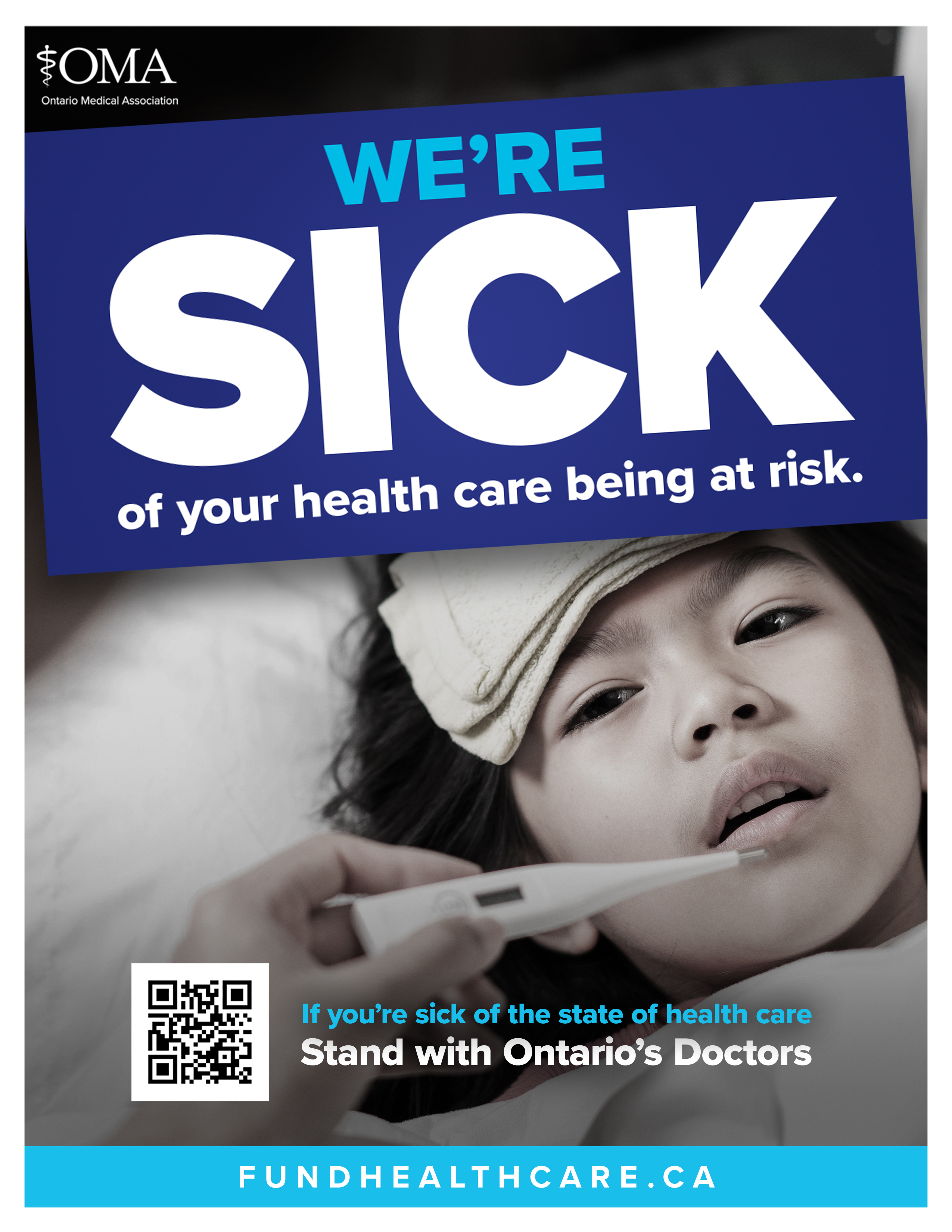 We're sick of sick of your healthcare being at risk poster