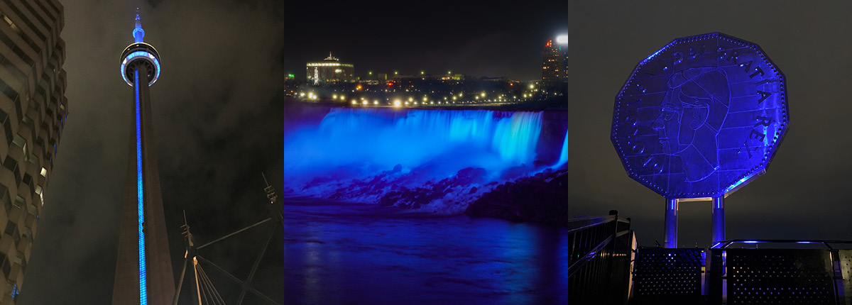 The CN Tower, Niagara Falls and Sudbury’s Big Nickel were lit up in blue to honour Ontario’s 43,000 doctors.