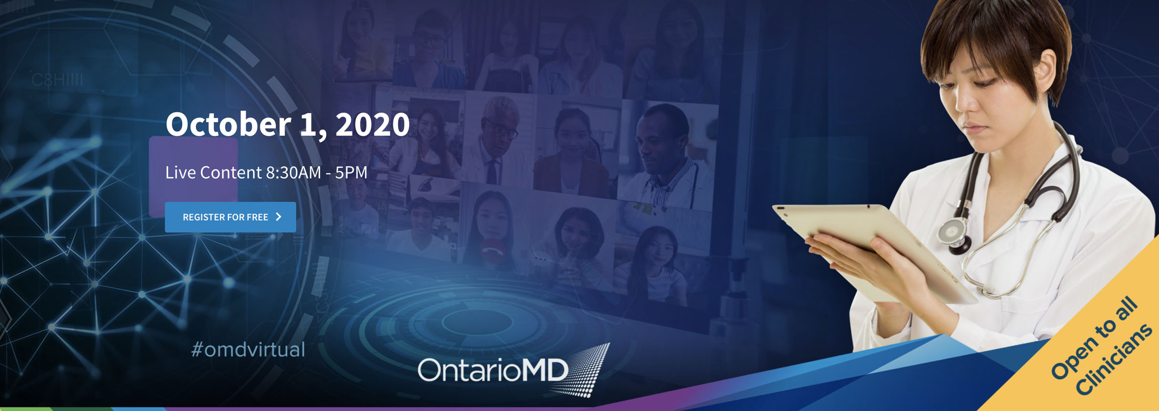 OntarioMD's virtual conference is on October 1, 2020 from 8:30 AM to 5 PM