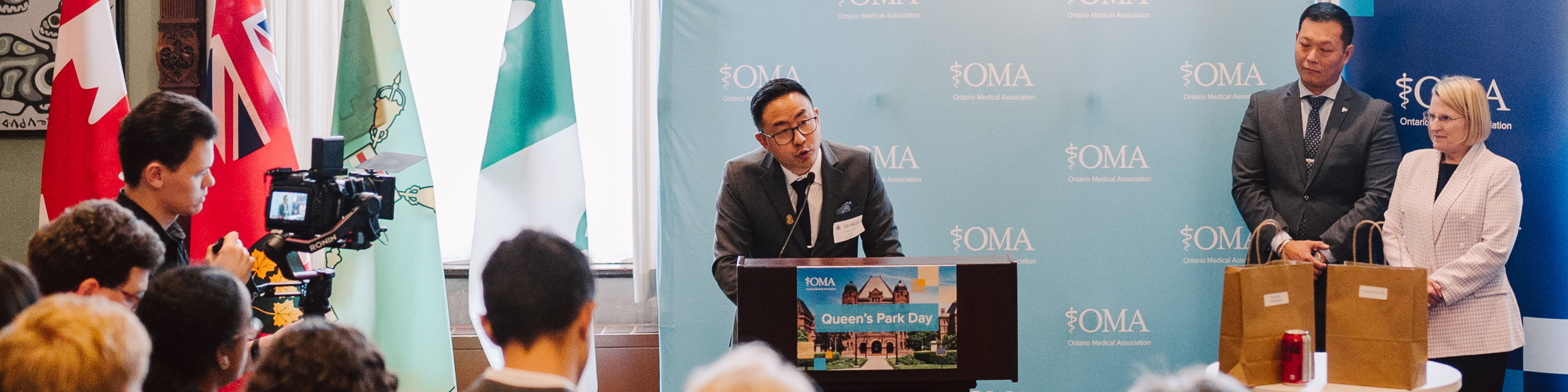 OMA President Dr. Andrew Park is seen here at Queen's Park Day 2023.